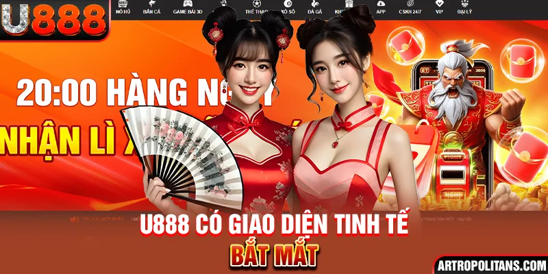 Trang chủ U888 được thiết kế tinh tế, dễ thao tác